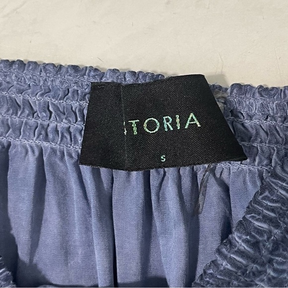 Storia Blue White Tue Dye High Low Strapless Dress Size Small Resortwear Beach - Picture 5 of 6